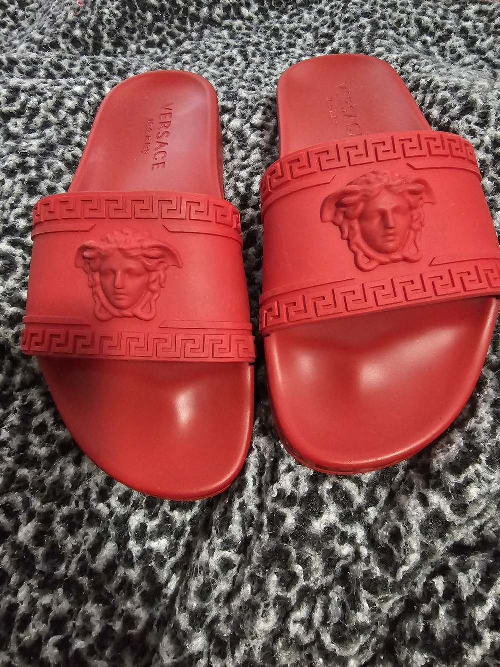 Versace Red Medusa Rubber Slide Sandals